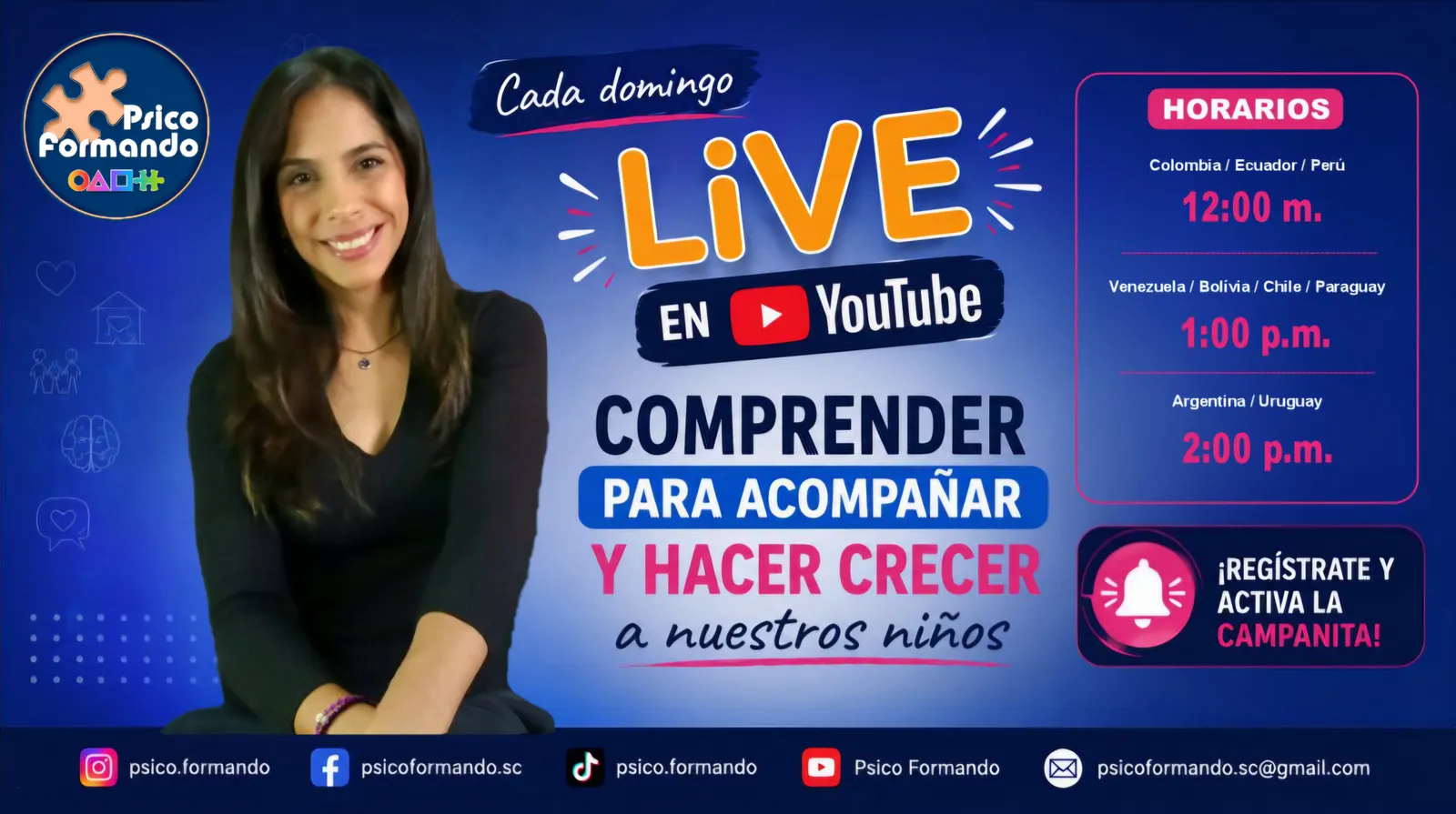Cada domingo, live en YouTube: comprender para acompañar y hacer crecer a nuestros niños